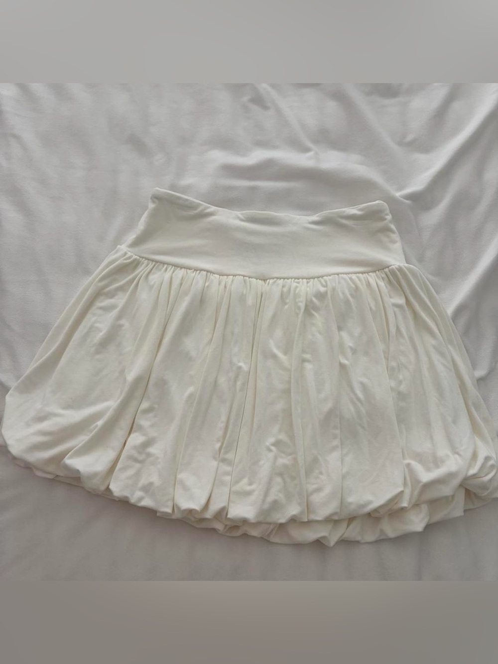 Cream bubble skirt